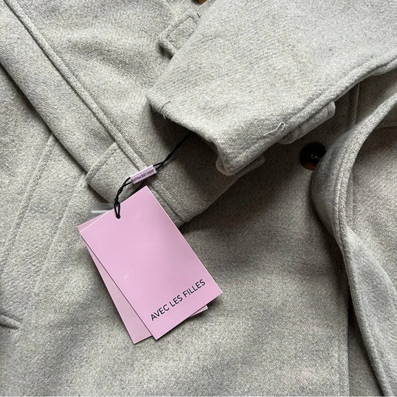 NWT Avec Les Filles Belted Wool Trench Coat Size M - Picture 10 of 10